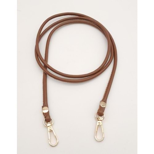 Çanta Aksesuar Taba Renk 5 mm Suni Deri Spagetti Model Çanta Sapı Light Gold Metal