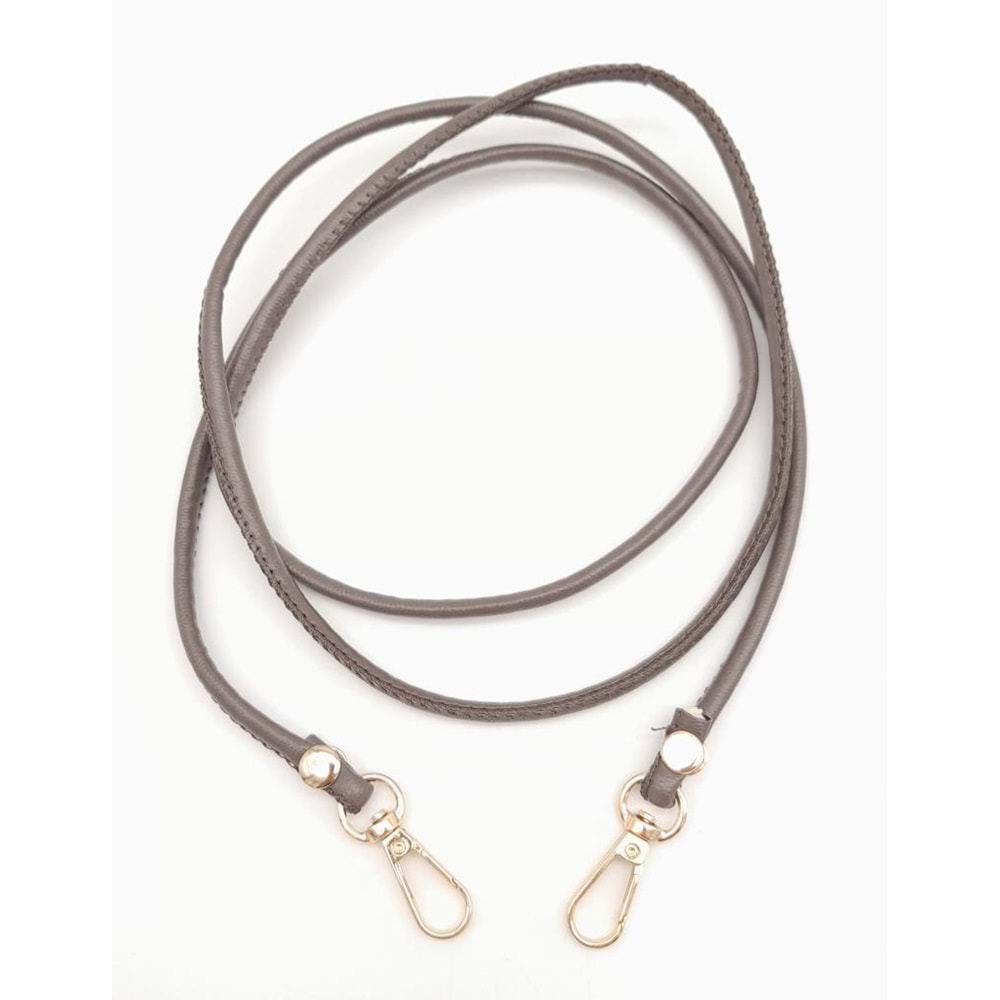 Çanta Aksesuar Vizon Renk 5 mm Suni Deri Spagetti Model Çanta Sapı Light Gold Metal