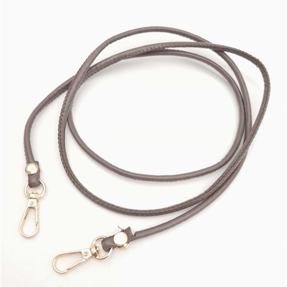 Çanta Aksesuar Vizon Renk 5 mm Suni Deri Spagetti Model Çanta Sapı Light Gold Metal