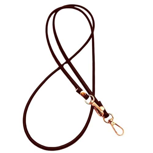 Çanta Aksesuar Koyu Kahve Renk 5 mm Suni Deri Spagetti Model Çanta Sapı Light Gold Metal