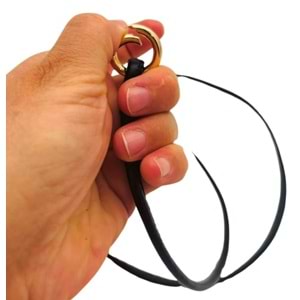 Çanta Aksesuar Siyah Renk 5 mm Halkalı Suni Deri Spagetti Model Çanta Sapı Light Gold Metal
