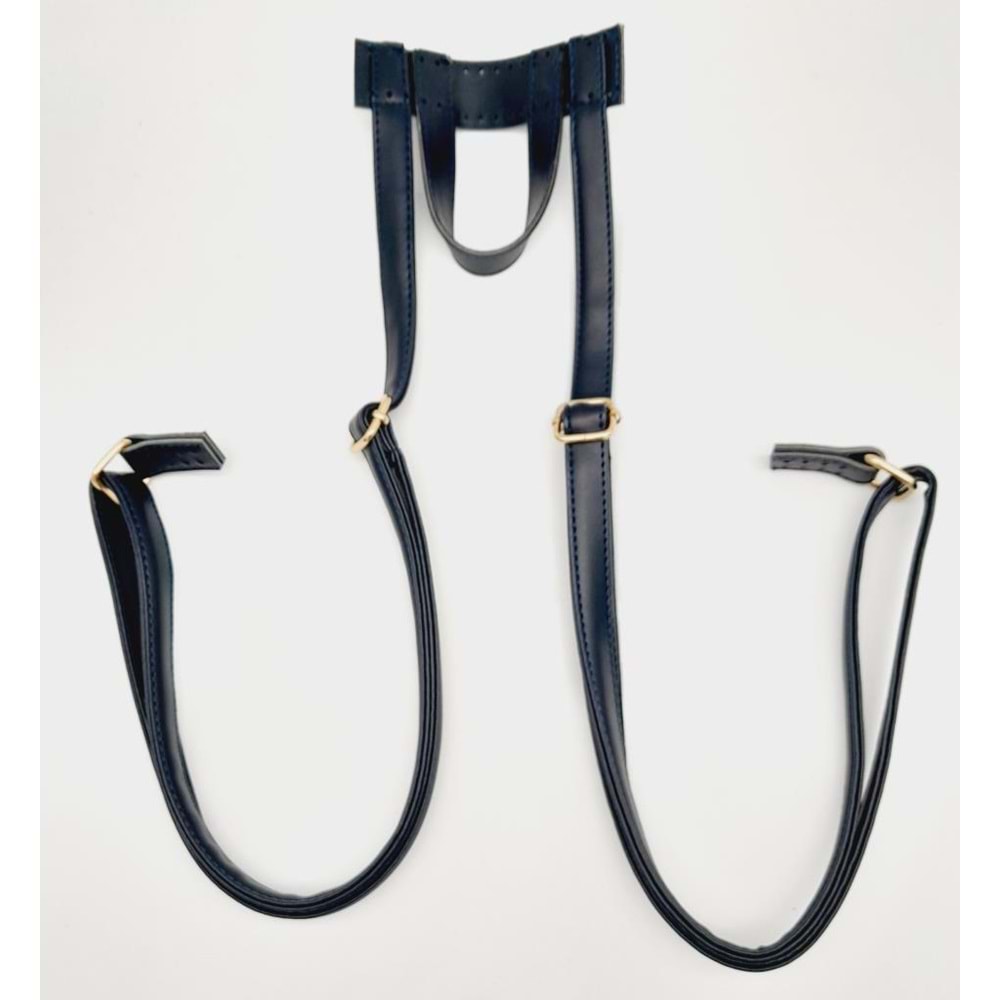 Çanta Aksesuar Suni Deri Lacivert Renk Sırt Çantası Sapı Light Gold Metalli