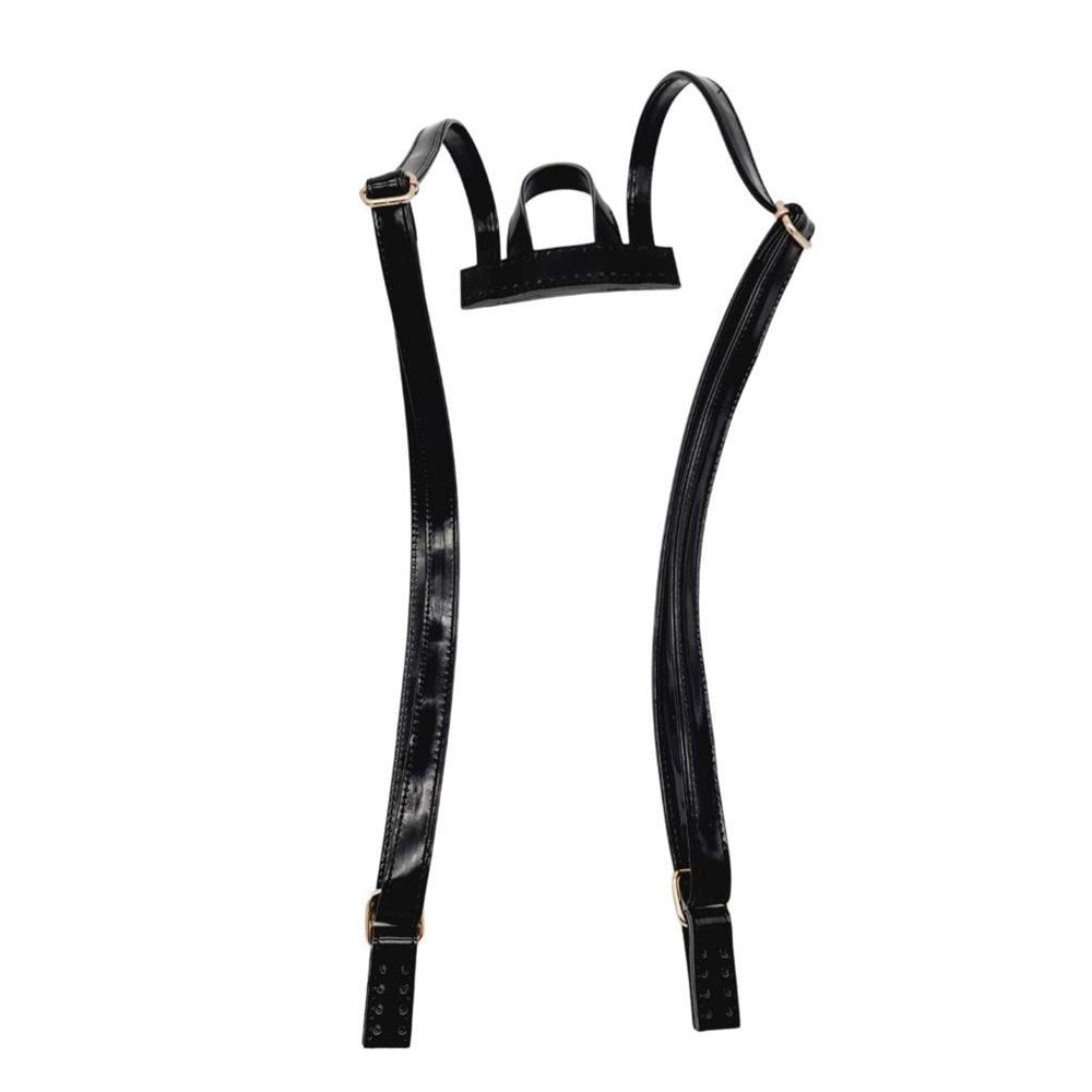 Çanta Aksesuar Rugan Deri Sırt Çantası Sapı Siyah Renk Light Gold Metalli