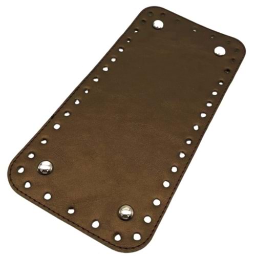 Çanta Aksesuar Suni Deri Bakır Renk DikdörtgenTaban 25X12 Cm Gümüş Metalli