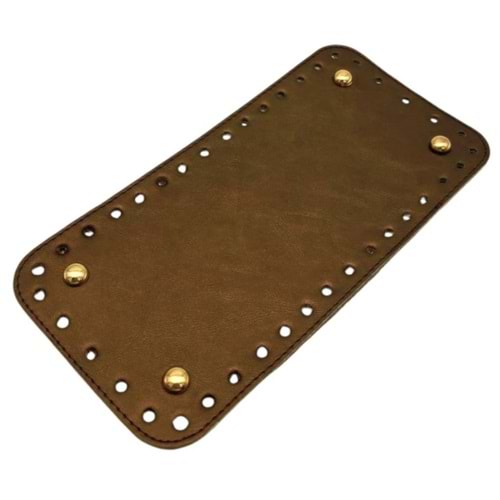 Çanta Aksesuar Suni Deri Bakır Renk DikdörtgenTaban 25X12 Cm Light Gold Metalli