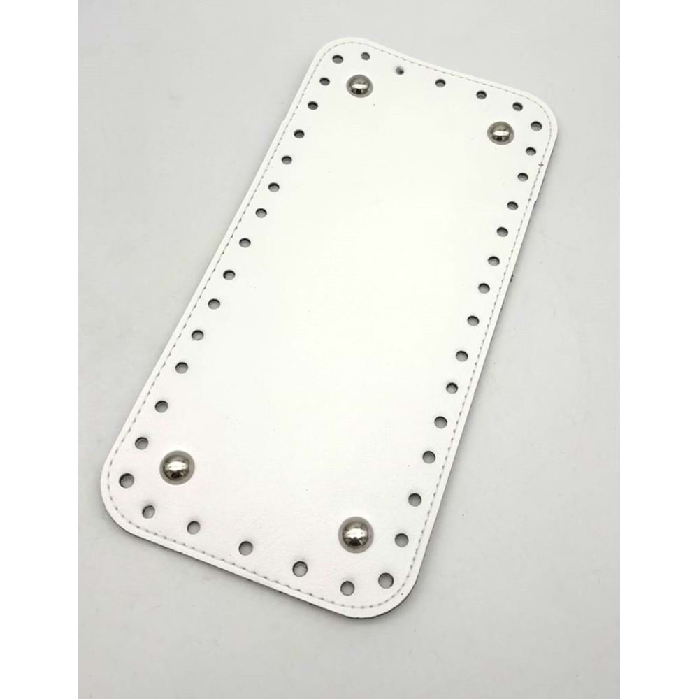 Çanta Aksesuar Suni Deri Beyaz Renk DikdörtgenTaban 25X12 Cm Silvery Metalli