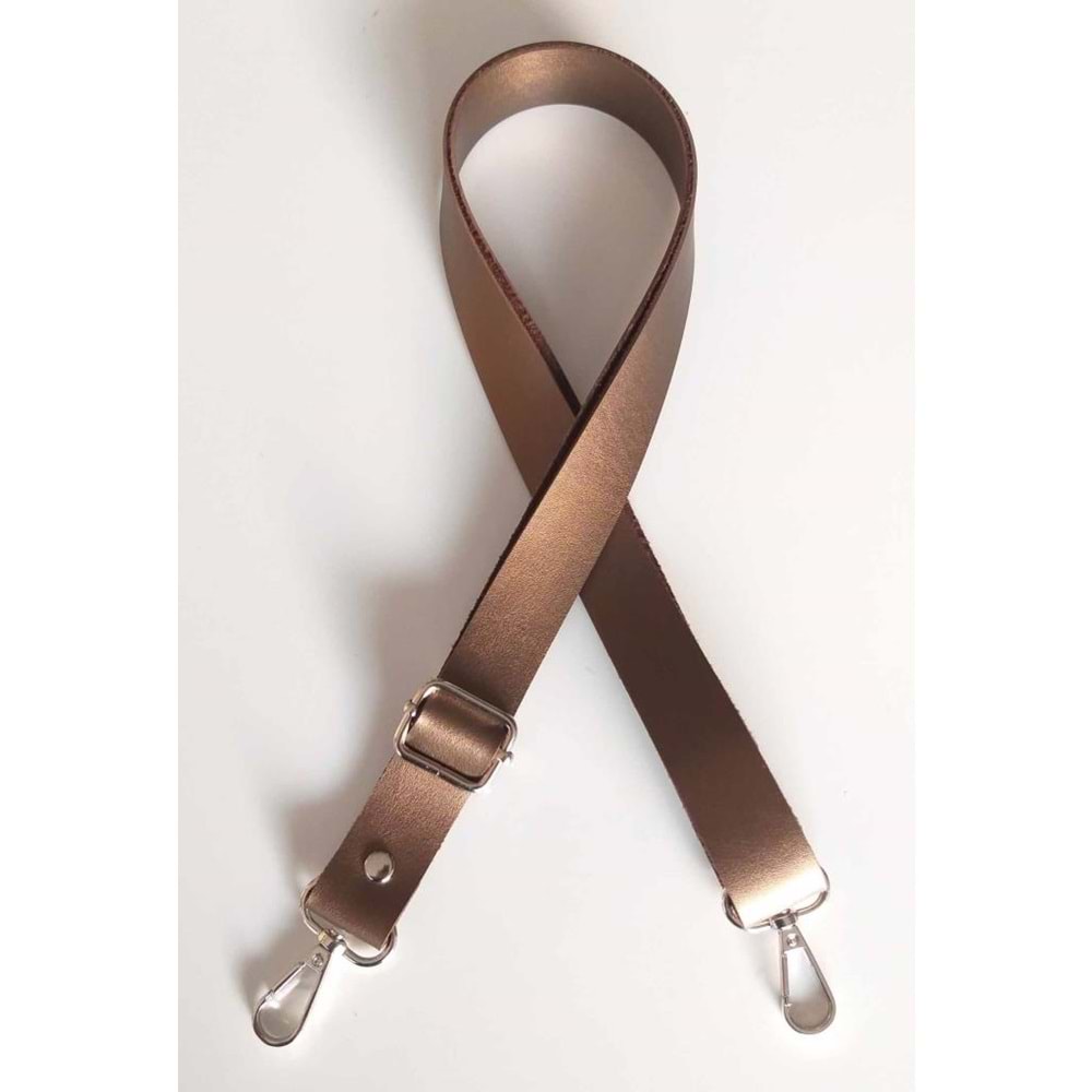 Çanta Aksesuar Tek Kat Suni Deri Ayarlı Çanta Sapı 120X2.4 Cm Bakır Renk