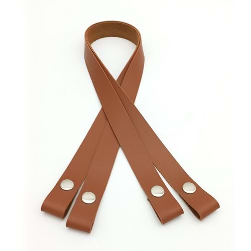 Çanta Aksesuar Tek Kat Suni Deri Taba Çıtçıtlı Çanta Sapı Gümüş Metalli