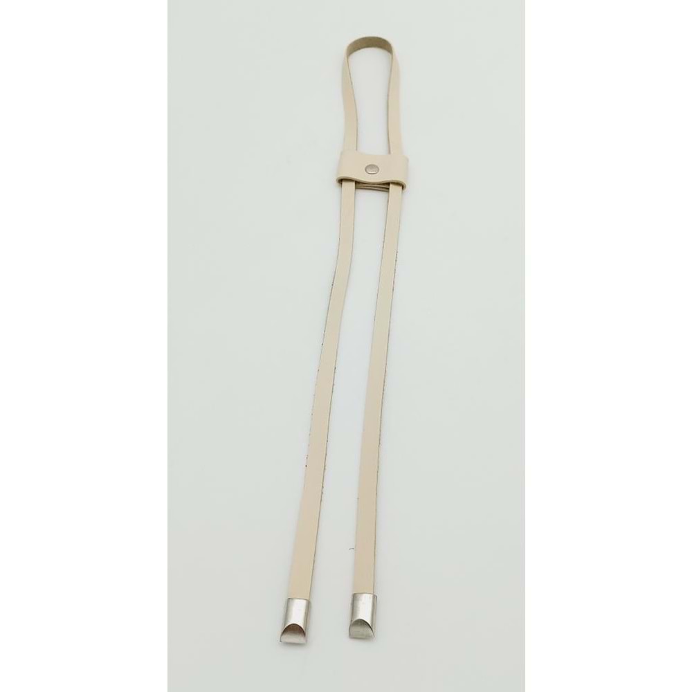 Çanta Aksesuar Krem Tek Kat Suni Deri Büzgü Gümüş Metalli