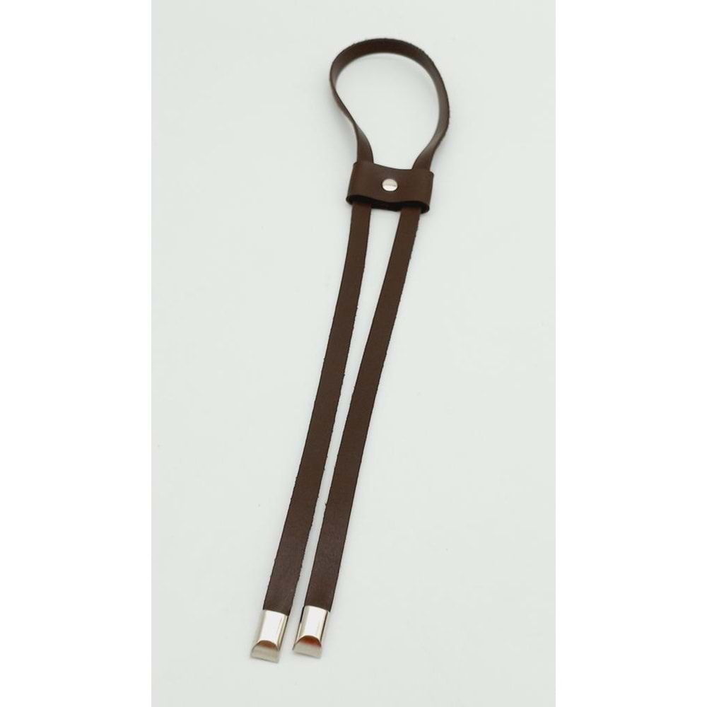 Çanta Aksesuar Kahverengi Tek Kat Suni Deri Büzgü Gümüş Metalli