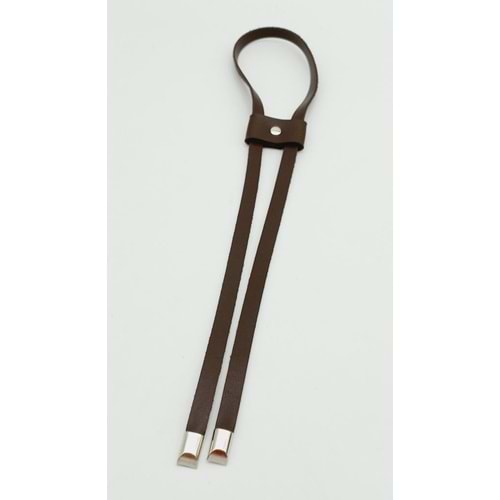 Çanta Aksesuar Kahverengi Tek Kat Suni Deri Büzgü Gümüş Metalli