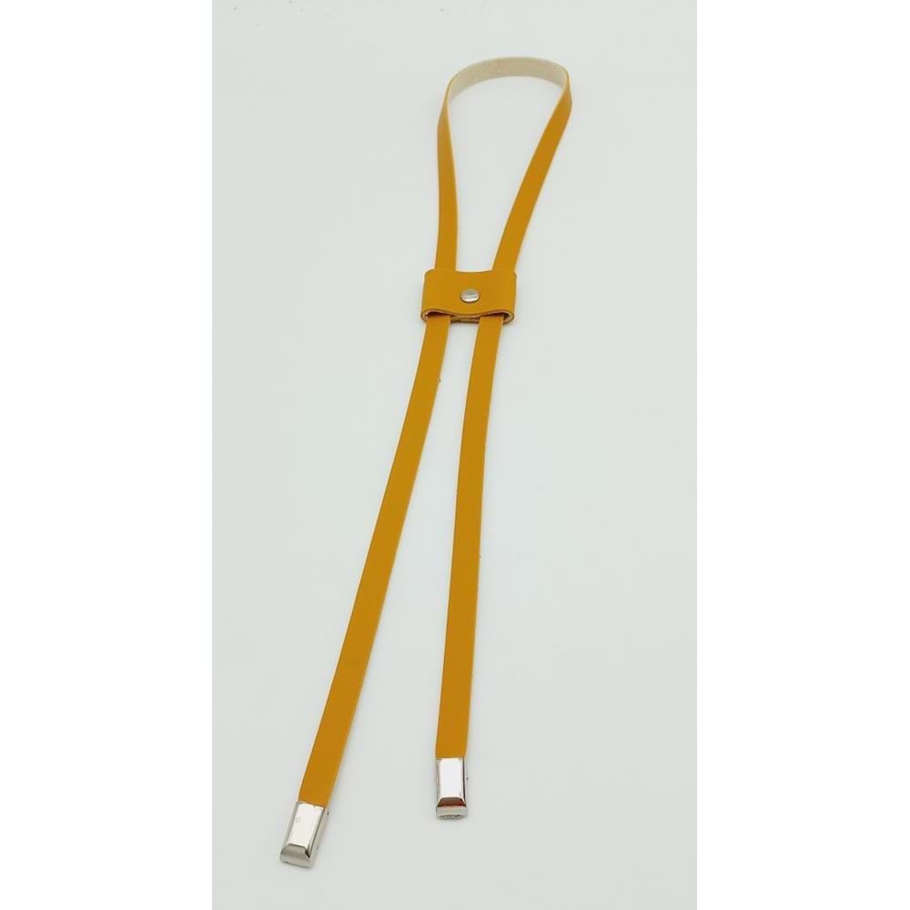 Çanta Aksesuar Hardal Tek Kat Suni Deri Büzgü Gümüş Metalli