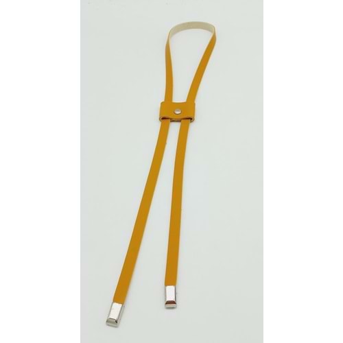 Çanta Aksesuar Hardal Tek Kat Suni Deri Büzgü Gümüş Metalli