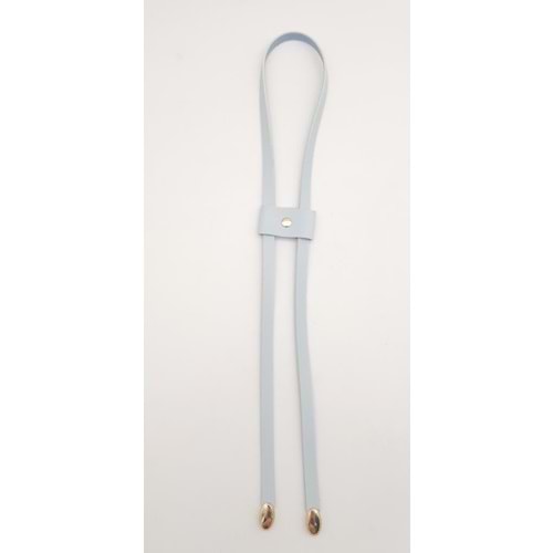 Çanta Aksesuar Bebe Mavi Tek Kat Suni Deri Büzgü Light Gold Metalli