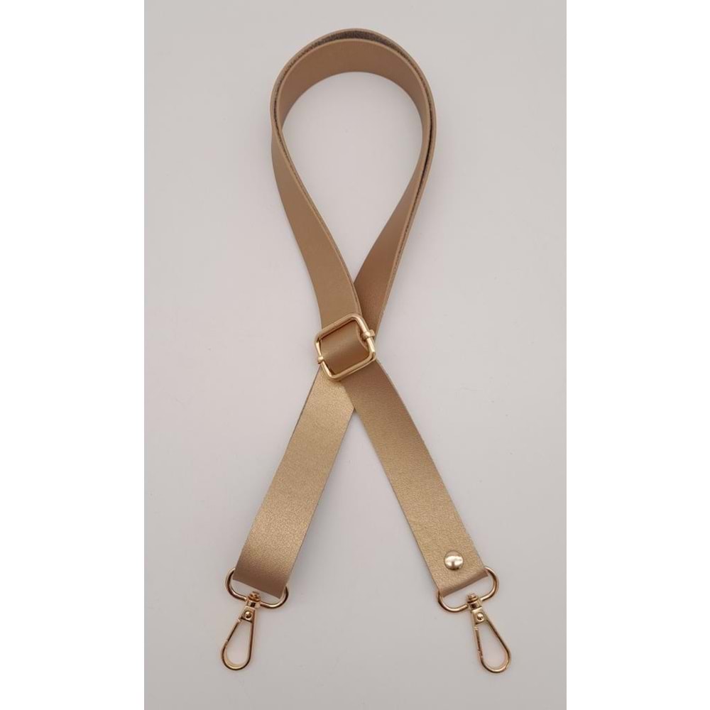 Çanta Aksesuar Suni Deri Ayarlı Çanta Sapı 120X2.4 Cm Gold Renk Gold Metal