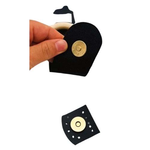 Çanta Aksesuar Tek Kat Suni Deri Ahşap Tokalı Siyah Kapak