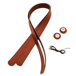 Çanta Aksesuar Taba Renk 70x2.4 cm Çift Çanta Sapı, Gümüş Aparatlı Mıknatıs, 2 Metre Dikme İpi
