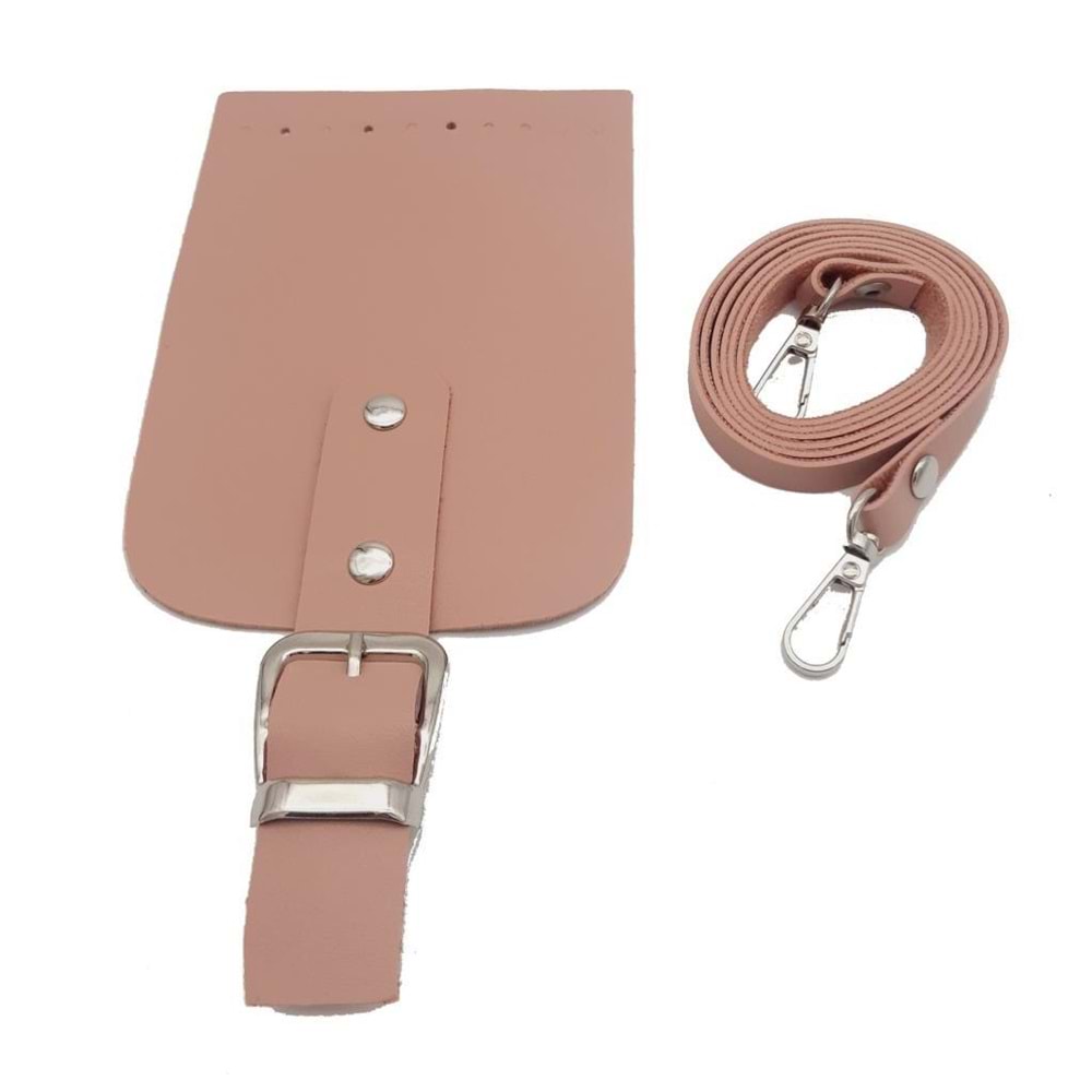 Çanta Aksesuar Tokalı Kapak Aparatlı Suni Deri Çanta Seti Pudra