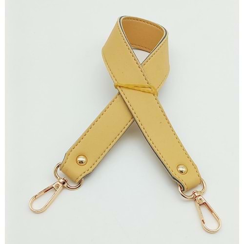 Çanta Aksesuar Sarı Renk 42X2.5 Cm Kancalı Sap Light Gold Metalli
