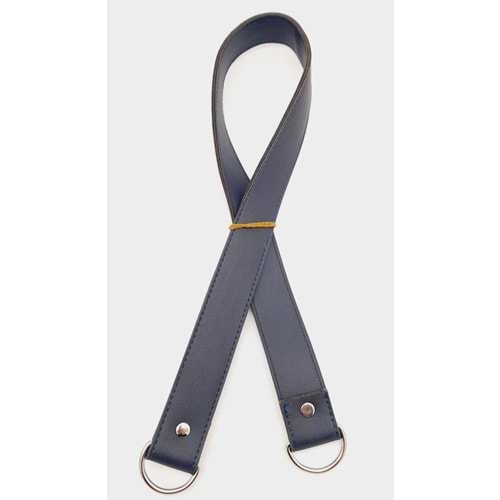 Çanta Aksesuar Suni Deri 70X3 Cm Lacivert Çanta Sapı Gümüş Metalli