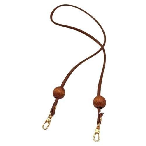 Çanta Aksesuar Suni Deri 5 mm Boncuklu Tek Çanta Sapı 90 Cm Taba Renk