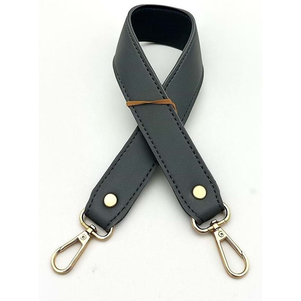 Çanta Aksesuar Gri Renk 42X2.5 Cm Kancalı Sap Light Gold Metalli
