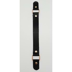 Çanta Aksesuar Tek Kat Suni Deri Siyah Renk Tutma Sapı Light Gold Metalli