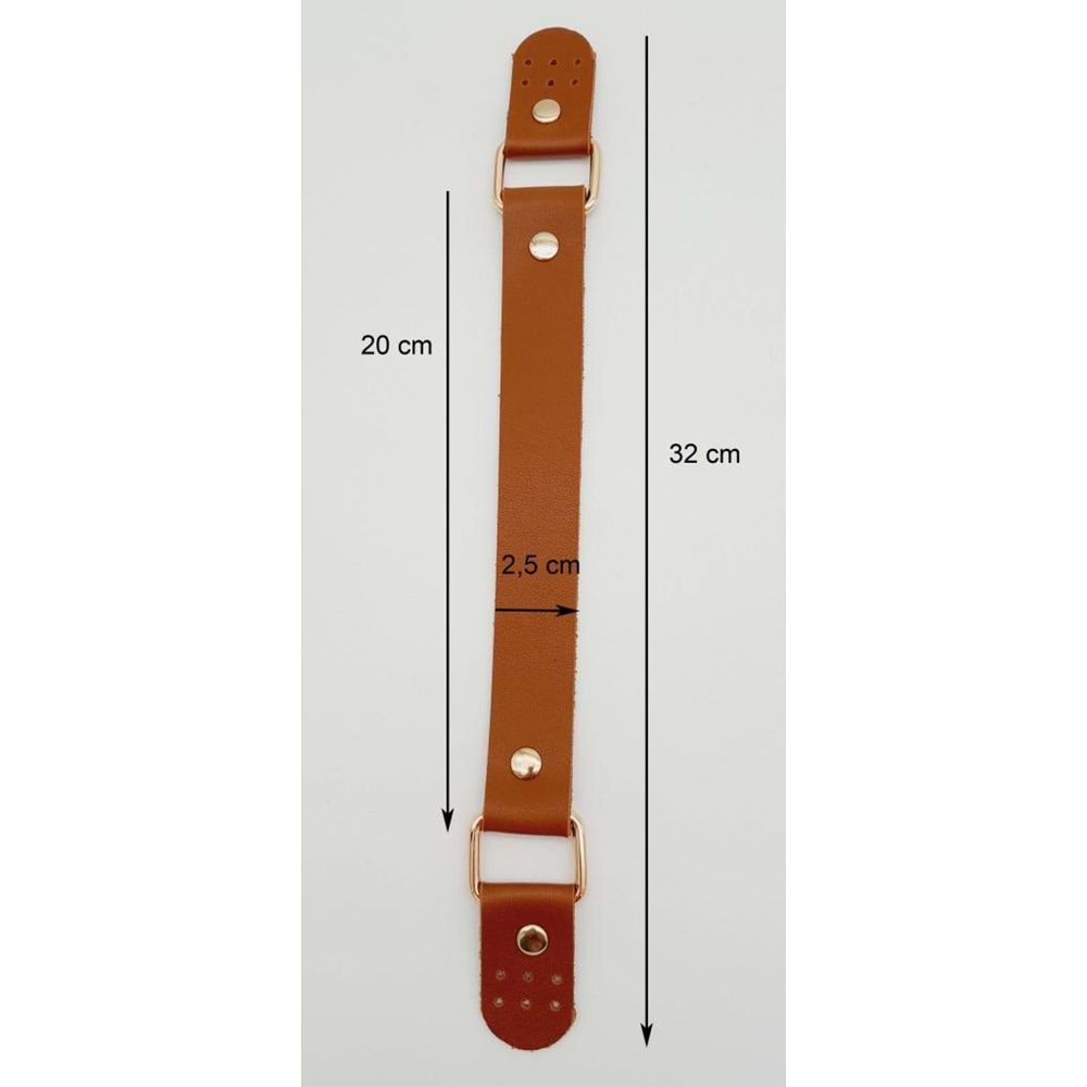 Çanta Aksesuar Tek Kat Suni Deri Siyah Renk Tutma Sapı Light Gold Metalli