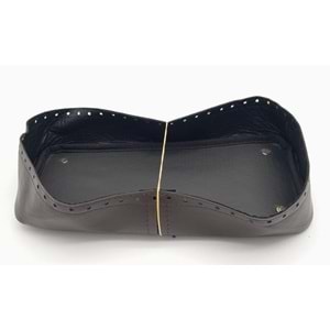 Çanta Aksesuar Koyu Kahverengi Suni Deri 28x13 cm Yüksek Çanta Tabanı Light Gold Metalli