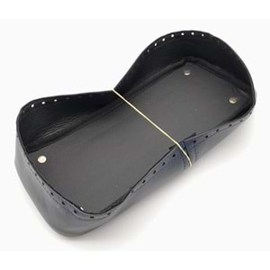 Çanta Aksesuar Lacivert Suni Deri 28x13 cm Yüksek Çanta Tabanı Light Gold Metalli