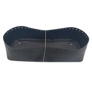 Çanta Aksesuar Siyah Suni Deri 28x13 cm Yüksek Çanta Tabanı Light Gold Metalli