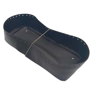 Çanta Aksesuar Siyah Suni Deri 28x13 cm Yüksek Çanta Tabanı Light Gold Metalli