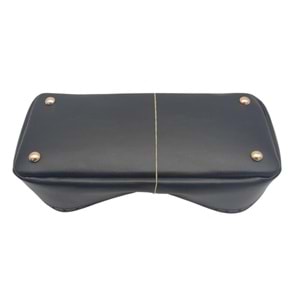 Çanta Aksesuar Siyah Suni Deri 28x13 cm Yüksek Çanta Tabanı Light Gold Metalli