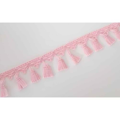 Çanta Aksesuar Açık Pembe Renk Püsküllü Şerit Süs