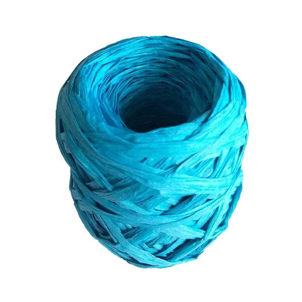 Çanta Aksesuar Sarılmış Rafya Turkuaz Renk 100 Gr