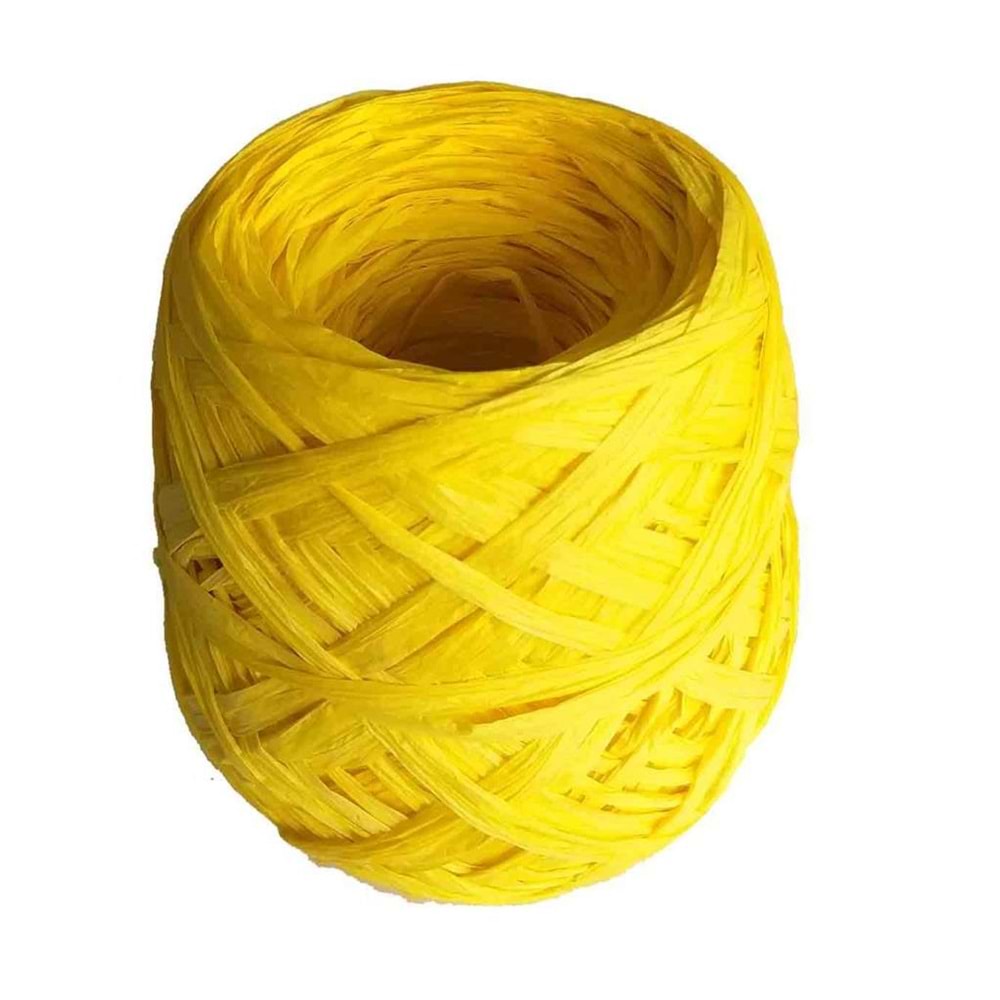 Çanta Aksesuar Sarılmış Rafya Sarı Renk 100 Gr