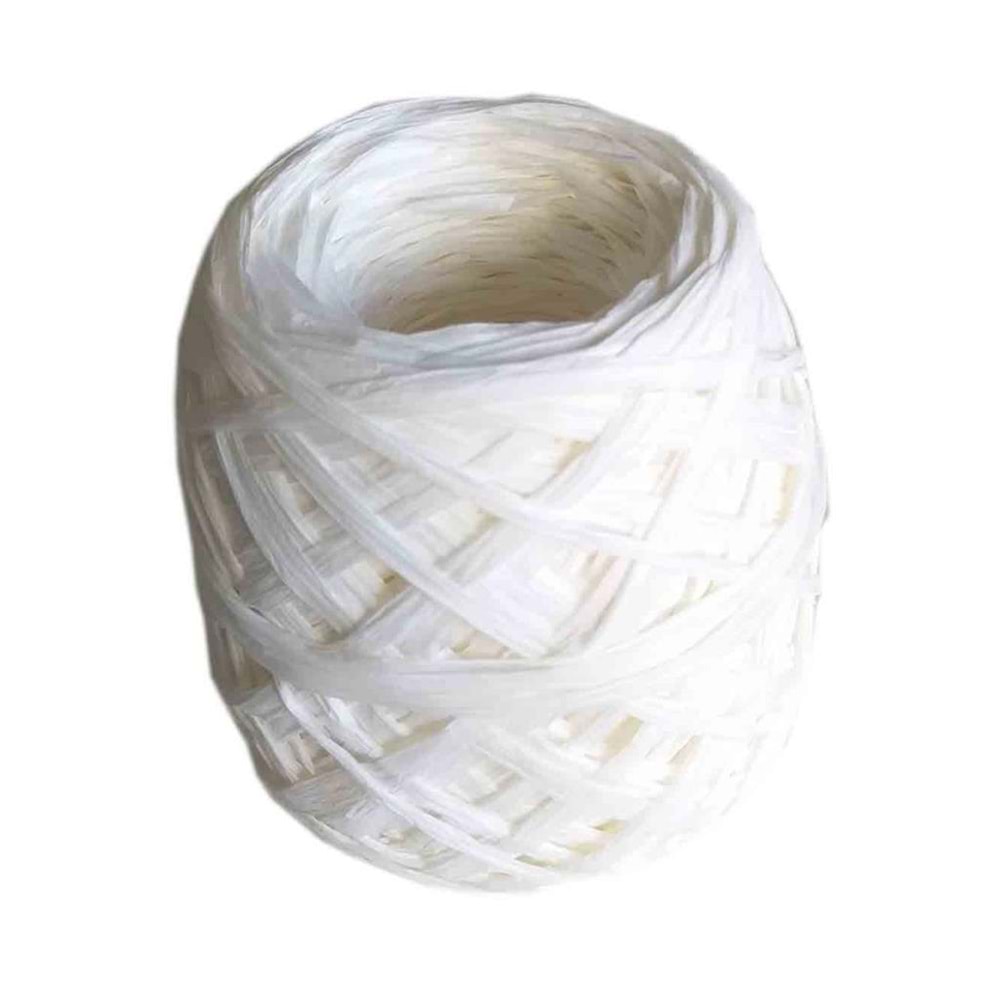 Çanta Aksesuar Sarılmış Rafya Beyaz Renk 100 Gr