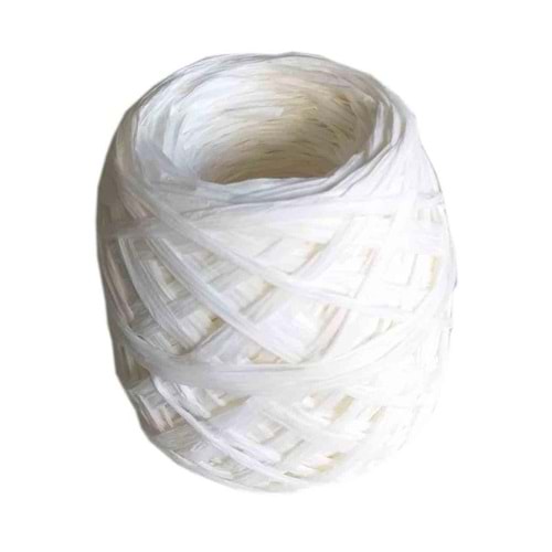 Çanta Aksesuar Sarılmış Rafya Beyaz Renk 100 Gr