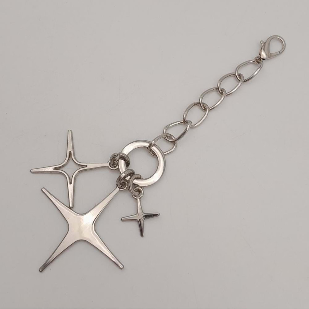 Çanta Aksesuar Gümüş Sarkaç Süs Üç Metalli Model