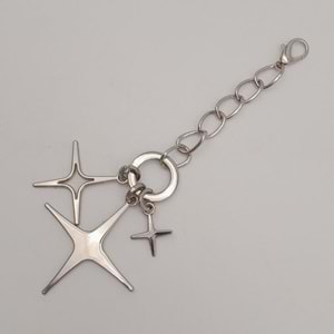 Çanta Aksesuar Gümüş Sarkaç Süs Üç Metalli Model