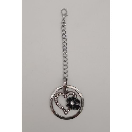 Çanta Aksesuar Gümüş Sarkaç Süs Kalpli Model