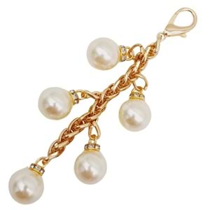 Çanta Aksesuar Light Gold Renk 16 mm İncili Süs