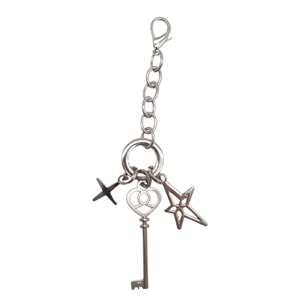 Çanta Aksesuar Gümüş Renk Anahtarlı Çanta Süsü