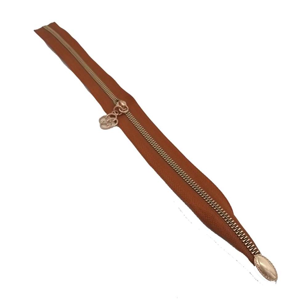 Çanta Aksesuar Tek Stoplu 45 Cm Fermuar Light Gold Metal Taba