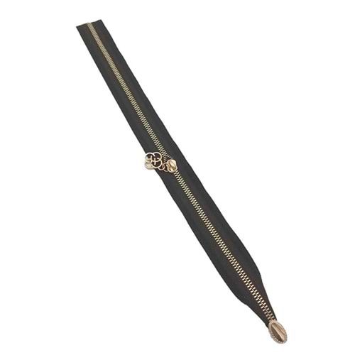 Çanta Aksesuar Tek Stoplu 45 Cm Fermuar Light Gold Metal Siyah Renk