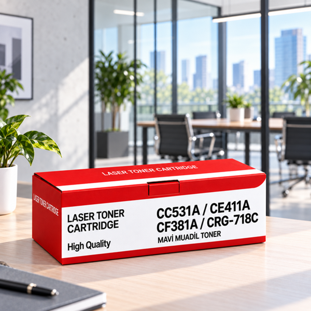 Cc531A / Ce411A / Cf381A / Crg-718C Mavi Muadil Toner 2.800 Baskı