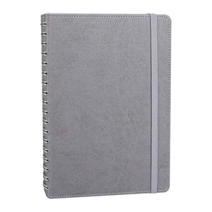 SÖĞÜTÖZÜ GRİ SPİRALLİ TARİHSİZ DEFTER (17X24 CM)