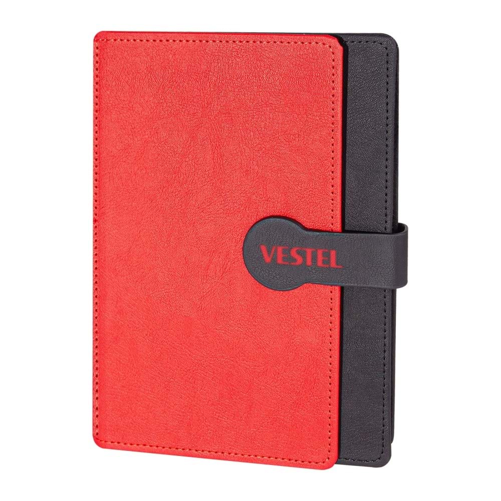 SARAY KIRMIZI TARİHSİZ DEFTER (15X21 CM)