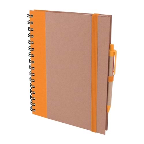 PURSAKLAR TURUNCU SPİRALLİ TARİHSİZ DEFTER (15X21 CM)