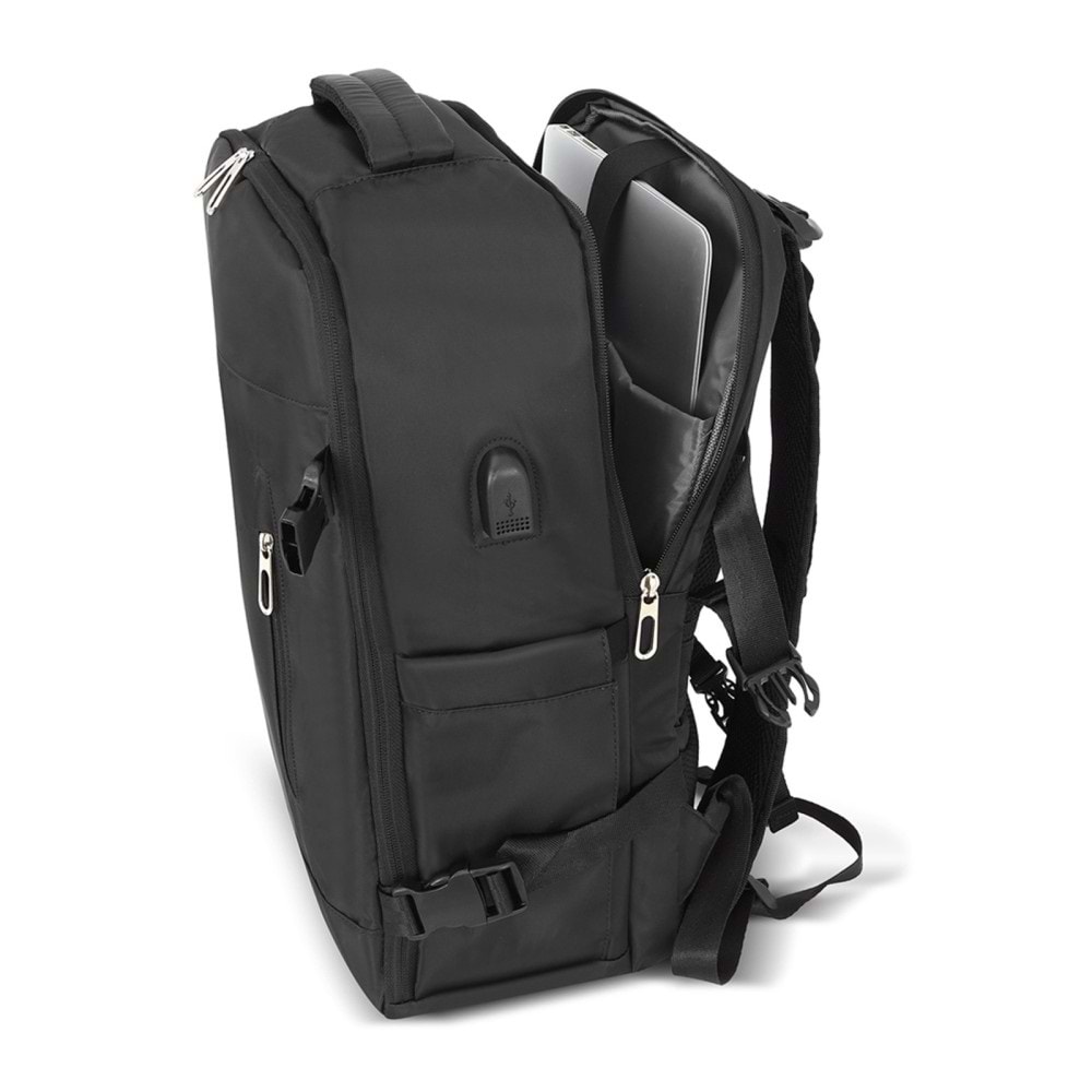 GEZGİN SİYAH LAPTOP BÖLMELİ SIRT ÇANTASI